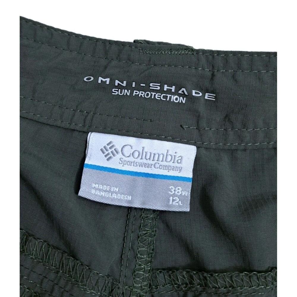 Columbia Cargo Shorts Men's 38 Silver Ridge Hiking Trail Green Nylon Fishing - Picture 3 of 9